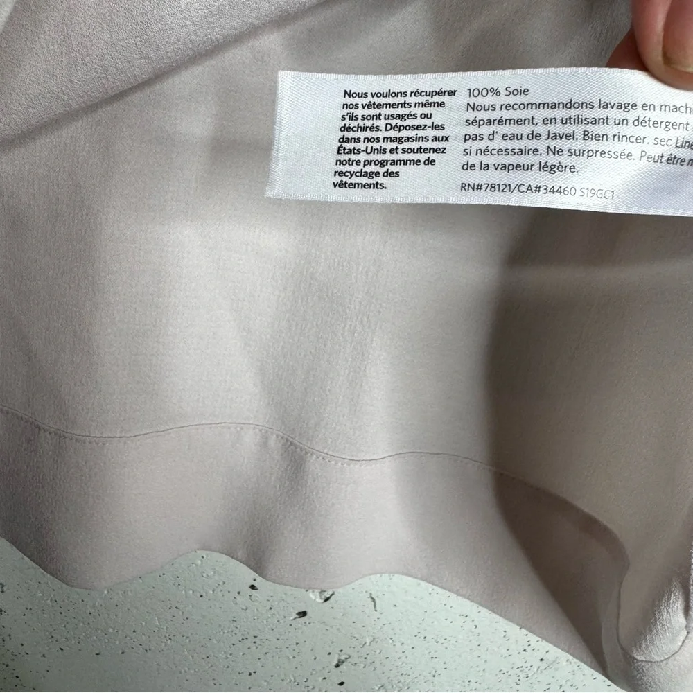 Eileen Fisher Silky Boxy Fit Mesh Arm Panel Crepe Like Top Blouse Medium - Picture 4 of 10
